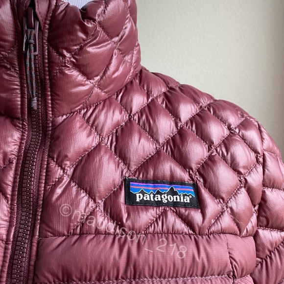Patagonia AlpLight Down Jacket Dark Ruby Medium Windproof Packable Burgundy M - Picture 4 of 12